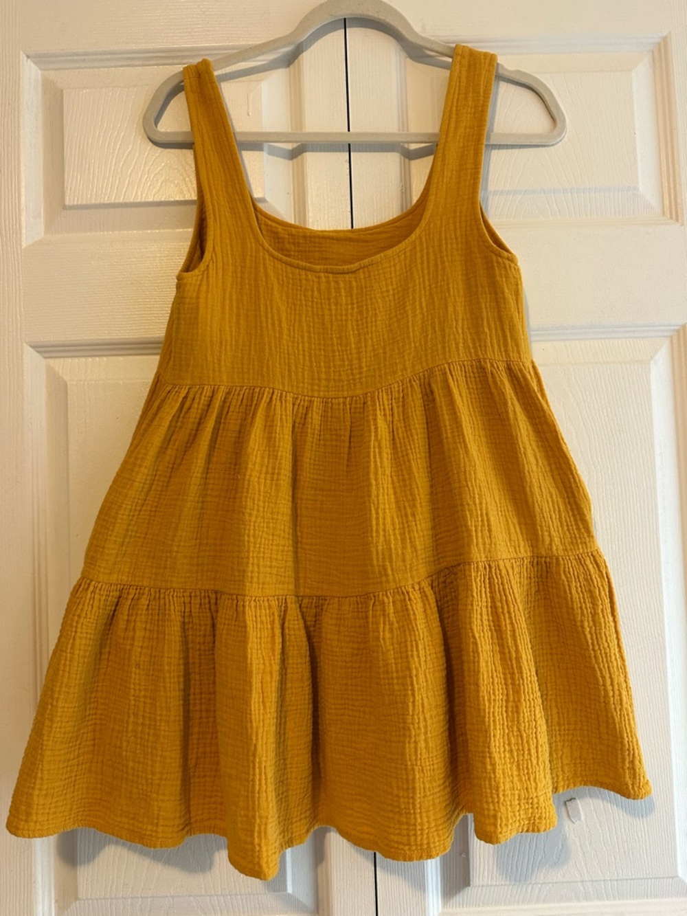 Urban Outfitters Mustard Tiered Baby Doll Mini Dress- Cottage -Prairie - Picture 3 of 7